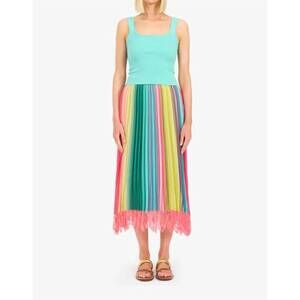 NEW LE SUPERBE super stripe pleated skirt in summer time